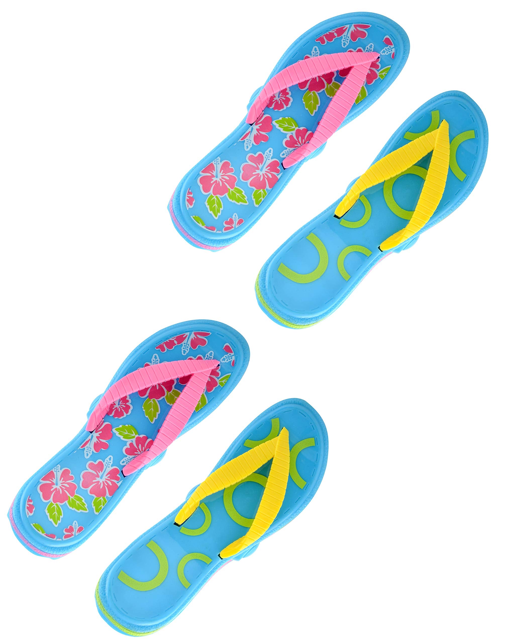 O2Cool Bocaclips - Beach Towel Clips For Beach Chairs, Patio And Pool Accessories Clothes Pins Or Bag Clips - (Flip Flop) 4 Clip